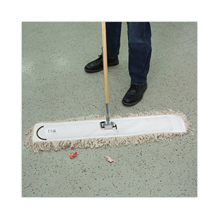 Boardwalk® Cotton Dry Mopping Kit, 36 x 5 Natural Cotton Head, 60" Natural Wood Handle (BWKM365C)