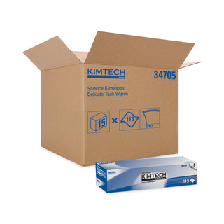Kimtech™ Kimwipes Delicate Task Wipers, 2-Ply, 11.8 x 11.8, Unscented, White, 120/Box, 15 Boxes/Carton (34705KIM)