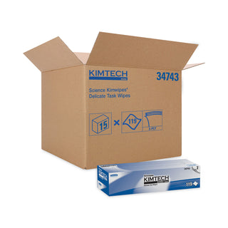 Kimtech™ Kimwipes Delicate Task Wipers, 3-Ply, 11.8 x 11.8, Unscented, White, 100/Box, 15 Boxes/Carton (34743KIM)