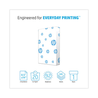 HP Office20 Paper, 92 Bright, 20lb, 8-1/2 x 14, White, 500 Sheets/Ream (HEW001422)