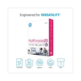 HP MultiPurpose20 Paper, 96 Bright, 20lb, 8-1/2 x 11, White, 500 Sheets/Ream (HEW112000)