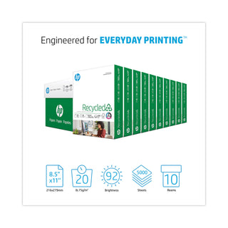 HP Recycle30 Paper, 92 Bright, 20lb, 8-1/2 x 11, White, 500/RM, 10 RM/CT (HEW112100)