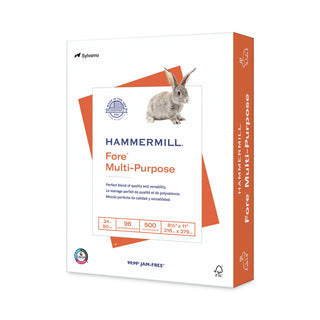 Hammermill® Fore Multipurpose Print Paper, 96 Bright, 24 lb, 8.5 x 11, White, 500 Sheets/Ream (HAM103283RM)