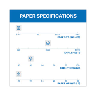 Hammermill® Tidal Print Paper Express Pack, 92 Bright, 20lb, 8.5 x 11, White, 500 Sheets/Ream, 5 Reams/Carton (HAM163120)