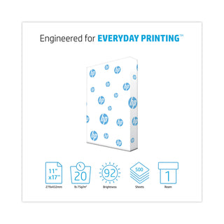 HP Office20 Paper, 92 Bright, 20lb, 11 x 17, White, 500 Sheets/Ream (HEW172000)