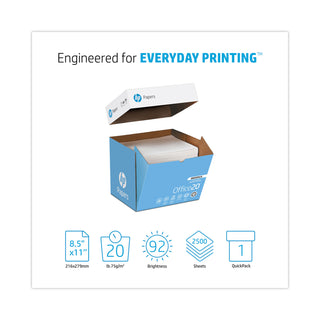HP Office20 Paper, 92 Bright, 20lb, 8-1/2 x 11, White, 500/RM, 5/CT (HEW112103)