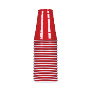 Hefty® Easy Grip Disposable Plastic Party Cups, 18 oz, Red, 50/Pack, 8 Packs/Carton (RFPC21895)