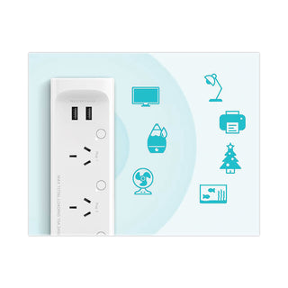 TP-Link Kasa Smart WiFi 3-Outlet Power Strip, 3 Outlets, 2 USB Ports, White (TPLKP303)