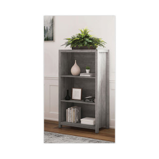 Whalen® Fallbrook Bookcase, Three-Shelf, 28w x 14d x 48.25h, Smoked Ash/Rustic Warm Gray (WHLSPUSFBBKGM)
