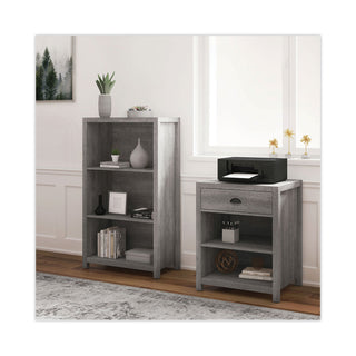 Whalen® Fallbrook Bookcase, Three-Shelf, 28w x 14d x 48.25h, Smoked Ash/Rustic Warm Gray (WHLSPUSFBBKGM)