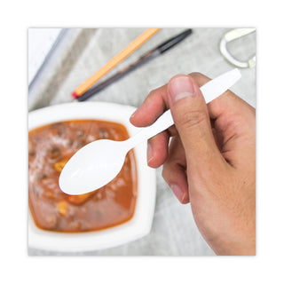 SOLO® Impress Heavyweight Polystyrene Cutlery, Teaspoon, White, 1000/Carton (SLOHSWT0007)