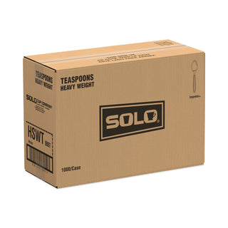 SOLO® Impress Heavyweight Polystyrene Cutlery, Teaspoon, White, 1000/Carton (SLOHSWT0007)