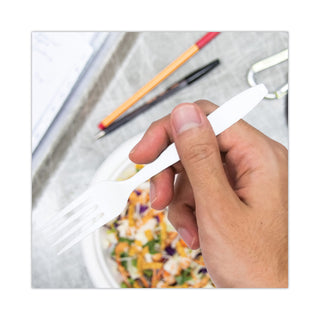SOLO® Impress Heavyweight Full-Length Polystyrene Cutlery, Fork, White, 1000/Carton (SLOHSWF0007)