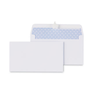 Universal® Peel Seal Strip Security Tint Business Envelope, #6 3/4, Square Flap, Self-Adhesive Closure, 3.63 x 6.5, White, 100/Box (UNV36106)