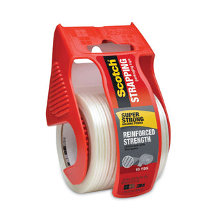 Scotch® Reinforced Strength Shipping and Strapping Tape in Dispenser, 1.5" Core, 1.88" x 10 yds, Clear (MMM50)