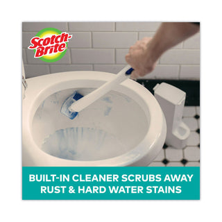 Scotch-Brite® Toilet Scrubber Starter Kit, 1 Handle and 5 Scrubbers, White/Blue (MMM558SK4NP)