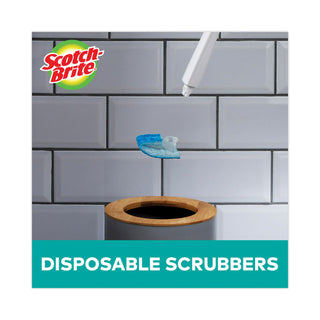 Scotch-Brite® Toilet Scrubber Starter Kit, 1 Handle and 5 Scrubbers, White/Blue (MMM558SK4NP)