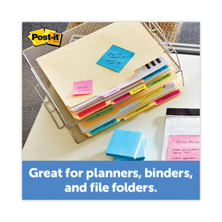 Post-it® Tabs, 1/5-Cut Tabs, Assorted Primary Colors, 2" Wide, 30/Pack (MMM686ROYGB)