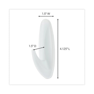 Command™ Designer Hooks, Plastic, White, 5 lb Cap, 16 Hooks and 24 Strips/Pack (MMM17083S16NA)