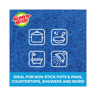 Scotch-Brite® Non-Scratch Scour Pads, Size 3 x 6, Blue, 10/Carton (MMM62310)