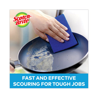Scotch-Brite® Non-Scratch Scour Pads, Size 3 x 6, Blue, 10/Carton (MMM62310)