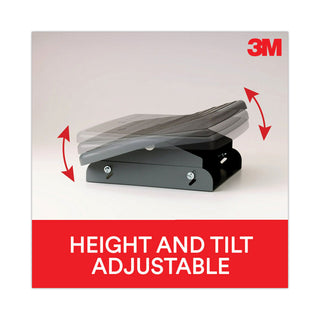 3M™ Adjustable Steel Footrest, Nonslip Surface, 22w x 14d x 4-3/4h, Black/Charcoal (MMMFR530CB)