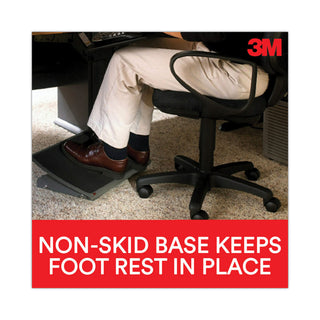 3M™ Adjustable Steel Footrest, Nonslip Surface, 22w x 14d x 4-3/4h, Black/Charcoal (MMMFR530CB)