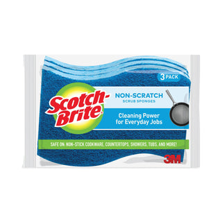 Scotch-Brite® Non-Scratch Multi-Purpose Scrub Sponge, 4.4 x 2.6, 0.8" Thick, Blue, 3/Pack (MMMMP38D) (MMMMP3)