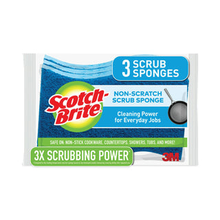 Scotch-Brite® Non-Scratch Multi-Purpose Scrub Sponge, 4.4 x 2.6, 0.8" Thick, Blue, 3/Pack (MMMMP38D) (MMMMP3)