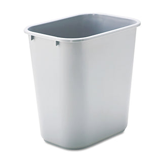 Rubbermaid® Commercial Deskside Plastic Wastebasket, 7 gal, Plastic, Gray (2956GY)