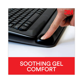 3M™ Antimicrobial Gel Mouse Pad/Keyboard Wrist Rest Platform, 25.5 x 10.6, Black/Silver (MMMWR422LE)