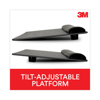 3M™ Antimicrobial Gel Mouse Pad/Keyboard Wrist Rest Platform, 25.5 x 10.6, Black/Silver (MMMWR422LE)