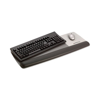 3M™ Antimicrobial Gel Mouse Pad/Keyboard Wrist Rest Platform, 25.5 x 10.6, Black/Silver (MMMWR422LE)