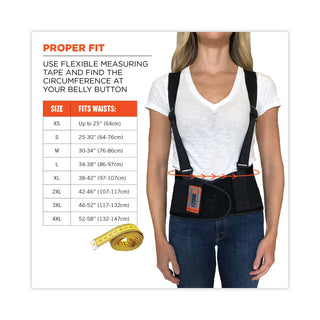 ergodyne® ProFlex 2000SF High-Performance Spandex Back Support Brace, 4X-Large, 52" to 58" Waist, Black (EGO11288)