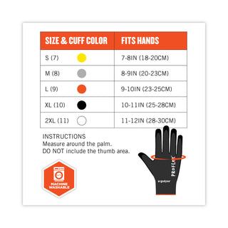 ergodyne® ProFlex 7001 Nitrile-Coated Gloves, Black, Large, 144 Pairs/Pack (EGO17854)