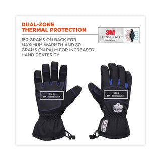ergodyne® ProFlex 819WP Extreme Thermal WP Gloves, Black, Medium, Pair (EGO17613)