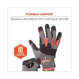 ergodyne® ProFlex 710 Heavy-Duty Mechanics Gloves, Gray, 2X-Large, Pair (EGO17046)