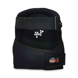 ergodyne® ProFlex 367 Lightweight Gel Knee Pads, Round Cap, Hook and Loop Closure, One Size, Black, Pair (EGO18467)