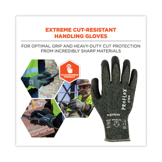 ergodyne® ProFlex 7070 ANSI A7 Nitrile Coated CR Gloves, Green, X-Large, 12 Pairs/Pack (EGO18035)