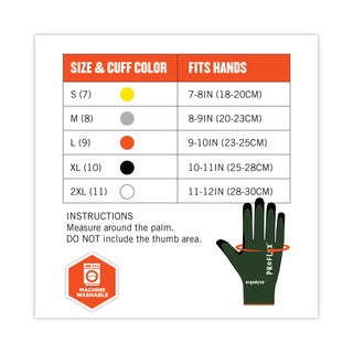 ergodyne® ProFlex 7070 ANSI A7 Nitrile Coated CR Gloves, Green, 2X-Large, 12 Pairs/Pack (EGO18036)
