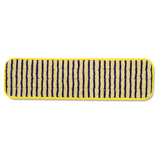 Rubbermaid® Commercial Microfiber Scrubber Pad, Vertical Polyprolene Stripes, 18", Yellow, 6/Carton (RCPQ810YEL)