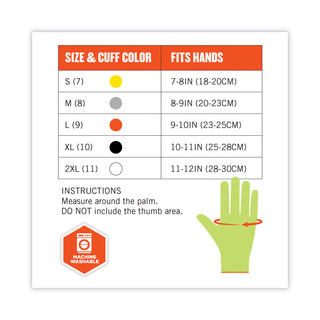 ergodyne® ProFlex 7040 ANSI A4 CR Food Grade Gloves, Lime, Large, 144 Pairs (EGO18024)