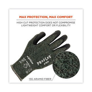ergodyne® ProFlex 7070 ANSI A7 Nitrile Coated CR Gloves, Green, 2X-Large, 12 Pairs/Pack (EGO18036)