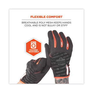 ergodyne® ProFlex 812 Standard Mechanics Gloves, Black, 2X-Large, Pair (EGO17176)