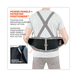 ergodyne® ProFlex 2000SF High-Performance Spandex Back Support Brace, 4X-Large, 52" to 58" Waist, Black (EGO11288)