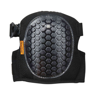 ergodyne® ProFlex 367 Lightweight Gel Knee Pads, Round Cap, Hook and Loop Closure, One Size, Black, Pair (EGO18467)