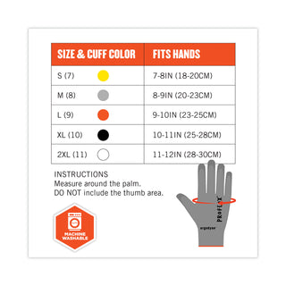 ergodyne® ProFlex 7024 ANSI A2 PU Coated CR Gloves, Gray, Medium, Pair (EGO10403)