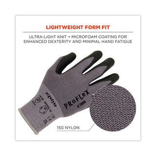 ergodyne® ProFlex 7000 Nitrile-Coated Gloves Microfoam Palm, Gray, 2X-Large, Pair (EGO10376)