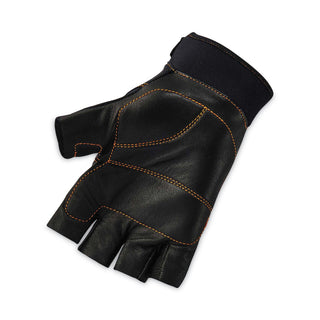 ergodyne® ProFlex 901 Half-Finger Leather Impact Gloves, Black, Medium, Pair (EGO17783)