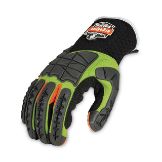 ergodyne® ProFlex 925F(x) Standard Dorsal Impact-Reducing Gloves, Black/Lime, Small, Pair (EGO17902)